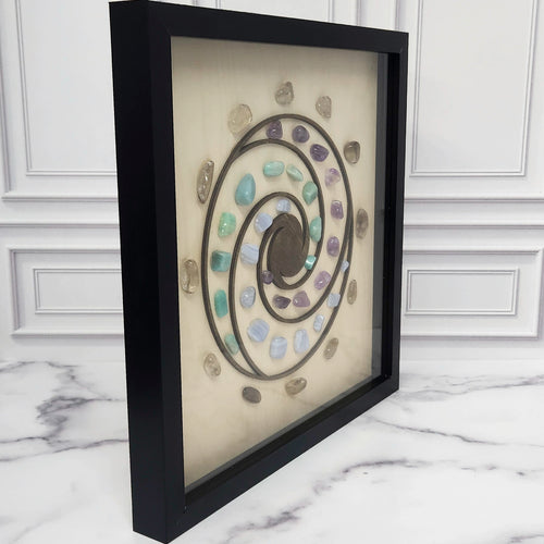 Calm and Peace crystal grid, side angle view