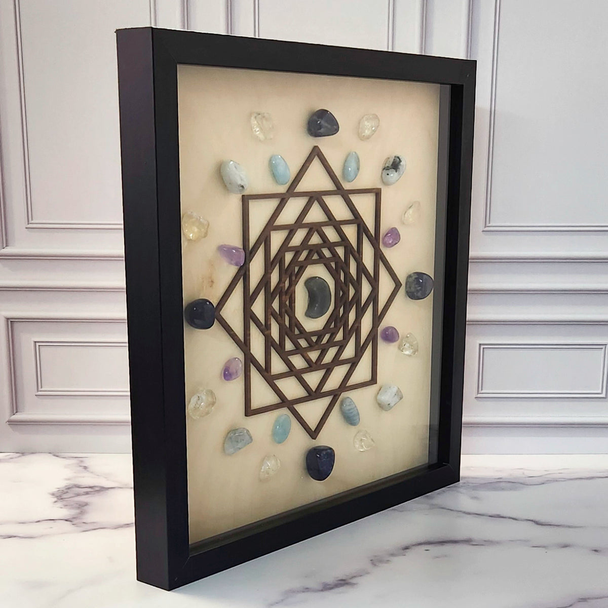 Lunar Energy for Inner Intuition crystal grid, side angle view