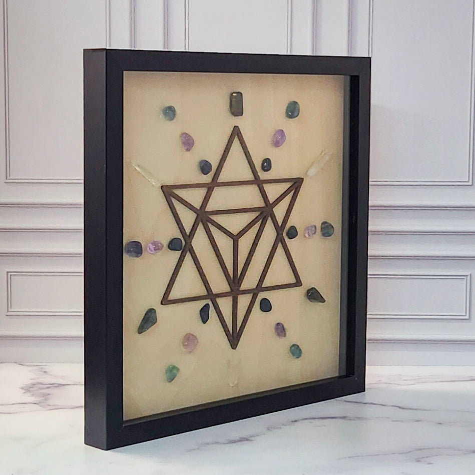 Psychic Connection crystal grid, side angle view
